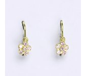 Dětské náušničky zlaté s růžovými zirkony, žluté zlato NK 1384 