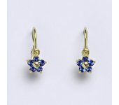 Dětské náušničky zlaté se Swarovski krystalem saphire,žluté zlato,NK 1391 SW