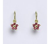 Dětské náušničky zlaté se Swarovski krystalem rose,žluté zlato,NK 1391 SW