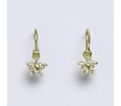 Dětské náušničky zlaté s čirými zirkony, žluté zlato, NK 1391 