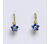 Dětské náušničky zlaté se spinelem, žluté zlato, NK 1391 