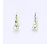 Dětské náušnice s čirými zirkony, žluté zlato