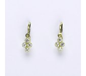 Dětské náušnice žluté zlato s čirými zirkony