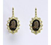 Zlaté náušnice Kate, přírodní záhněda, náušnie ze zlata, žluté zlato, VE 247