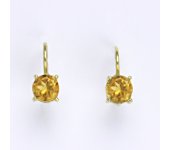 Zlaté náušnice,přírodní citrím, žluté zlato 14 ct, váha 2,01 g,NK 1250 