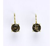 Zlaté náušnice,přírodní záhněda, žluté zlato 14 ct, váha 2,01 g,NK 1250
