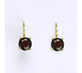 Zlaté náušnice,přírodní granát, žluté zlato 14 ct, váha 2,01 g,NK 1250