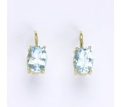 Zlaté náušnice,přírodní topaz, žluté zlato 14 ct, váha 2,58 g,NK 1245