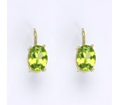 Zlaté náušnice,přírodní olivín, žluté zlato 14 ct, váha 2,58 g,NK 1245
