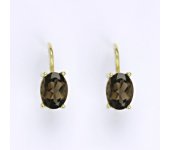 Zlaté náušnice,přírodní záhněda, žluté zlato 14 ct, váha 2,58 g,NK 1245