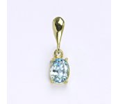 Zlatý přívěšek,přírodní topaz sky, žluté zlato 14 ct, váha 1,36 g, P 1245