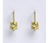 Zlaté náušnice,přírodní citrín pálený,žluté zlato 14 ct, váha 1,86 g,NK 1251