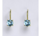 Zlaté náušnice,přírodní topaz, žluté zlato 14 ct, váha 1,86 g,NK 1251