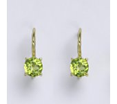 Zlaté náušnice,přírodní olivín, žluté zlato 14 ct, váha 1,86 g,NK 1251