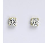 Zlaté náušnice,čirý zirkon, žluté zlato 14 kt, NŠ 1251