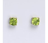 Zlaté náušnice, přírodní olivín, žluté zlato 14 kt, NŠ 1251