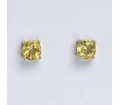 Zlaté náušnice, přírodní citrín pálený, žluté zlato 14 kt, NŠ 1251