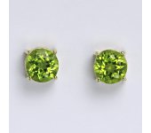 Zlaté náušnice,přírodní olivín, žluté zlato 14 ct,NŠ 1252