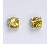 Zlaté náušnice,přírodní citrín pálený, žluté zlato 14 ct, NŠ 1252