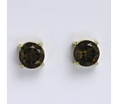 Zlaté náušnice,přírodní záhněda, žluté zlato 14 ct,NŠ 1252 