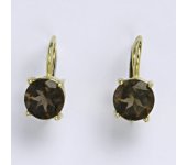 Zlaté náušnice,přírodní záhněda, žluté zlato 14 ct, váha 2,45 g,NK 1252