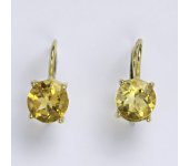 Zlaté náušnice,přírodní citrín pálený, žluté zlato 14 ct, váha 2,45 g,NK 1252 