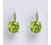 Zlaté náušnice,přírodní olivín, žluté zlato 14 ct, váha 2,45 g,NK 1252