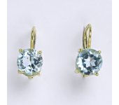 Zlaté náušnice,přírodní topaz, žluté zlato 14 ct, váha 2,45 g,NK 1252