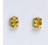 Zlaté náušnice,přírodní citrín pálený, žluté zlato 14 ct, váha 1,74 g,NŠ 1246