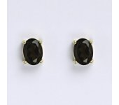 Zlaté náušnice,přírodní záhněda, žluté zlato 14 ct, váha 1,74 g,NŠ 1246