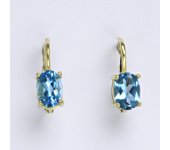 Zlaté náušnice,přírodní topaz, žluté zlato 14 ct, váha 2,01 g,NK 1246