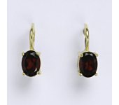 Zlaté náušnice,přírodní granát, žluté zlato 14 ct, váha 2,01 g,NK 1246