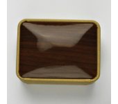 Dřevěná krabička na snubní prsteny, dřevo-kůže, DM-3