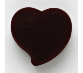 Sametová krabička na náušnice, vínová, srdce, F-80/A10