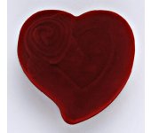 SSametová krabička na šperky, červené srdce, F-80/A7