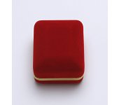 Sametová krabička na pšerky, červená s Au linkou, CD-2/A7