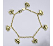 Náramek žluté zlato se sloníky, slon, 18,5 cm, 6,86g