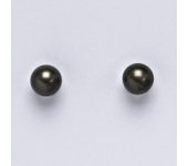 Zlaté náušnice, bílé zlato, přírodní říční černá perla 5,5 -6 mm, NŠ 1183