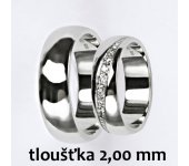 Snubní prsteny na zakázku žluté i bílé zlato, půlkulatý profil 2 mm