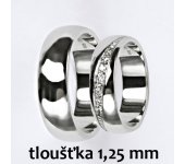 Snubní prsteny na zakázku žluté i bílé zlato, půlkulatý profil 1.25 mm