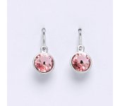 Dětské náušnice, bílé zlato, kolečka se Swarovski krystalem light rose NK 1336