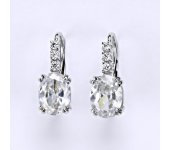 Náušnice bíle zlato zirkony, šperky zlaté VE 8