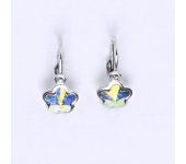 1 NK 1297 Dětské náušnice bílé zlato, krystal Swarovski AB