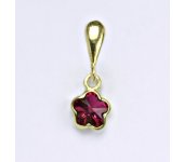 Zlatý přívěšek se Swarovski krystalem fuchsia,žluté zlato, P 1297/22