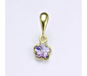 Zlatý přívěšek se Swarovski krystalem violet,žluté zlato, P 1297/22