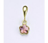 Zlatý přívěšek se Swarovski krystalem light rose,žluté zlato, P 1297/22