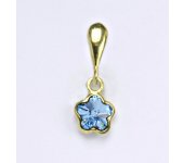 Zlatý přívěšek se Swarovski krystalem akvamarin,žluté zlato, P 1297/22