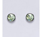 Zlaté náušnice na šroubek se Swarovski krystalem chryzolite, bílé zlato, NŠ 1336