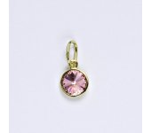 Zlatý přívěsek se Swarovski krystalem light rose,přívěsek ze žlutého zlata, P 1336