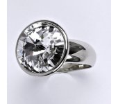 Zlatý prsten se Swarovski čirým krystalem,prstýnek z bílého zlata, T 1372